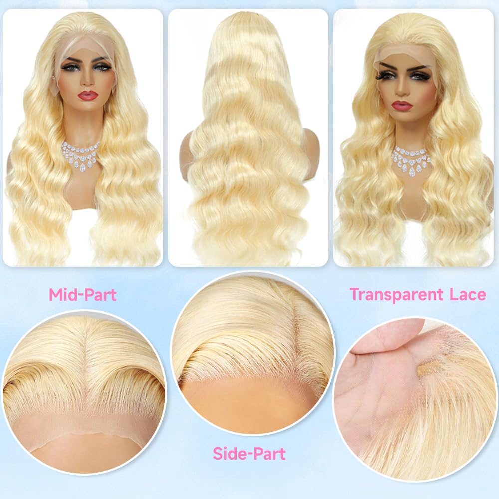 Blonde Lace Front Wig - 13x6 Straight Human Hair (Pre - Plucked) - HalleBeauty