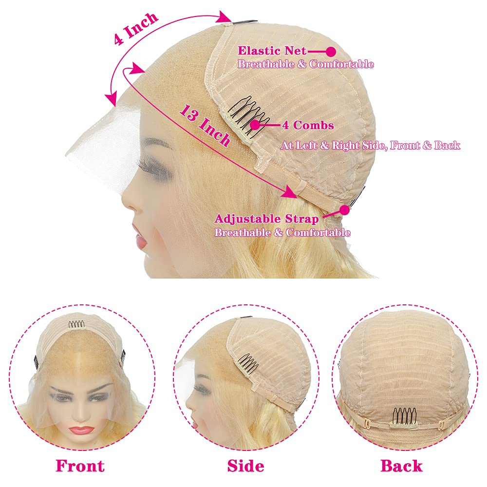 Blonde Lace Front Wig - 13x6 Straight Human Hair (Pre - Plucked) - HalleBeauty