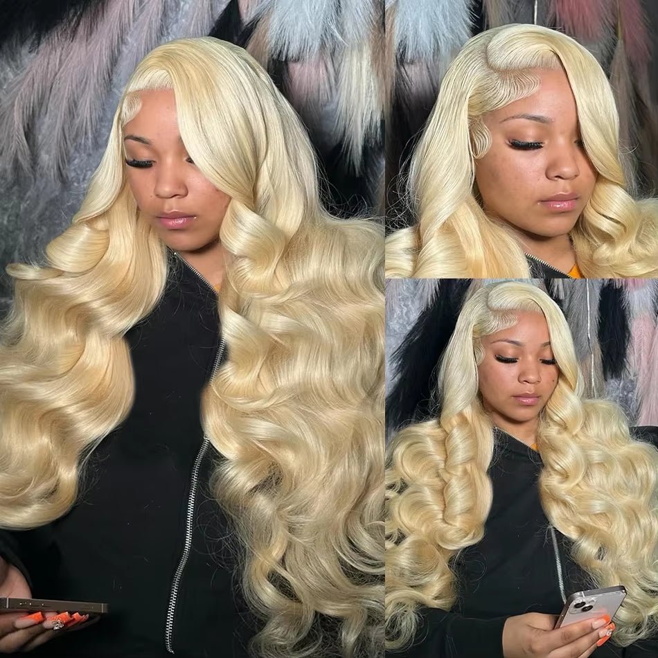 Blonde Lace Front Wig - 13x6 Straight Human Hair (Pre - Plucked) - HalleBeauty
