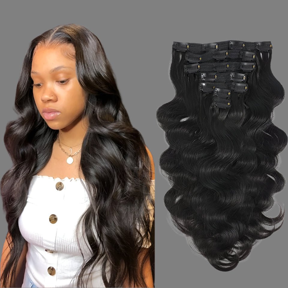 Body Wave Clip - In Hair Extensions – Voluminous Look - HalleBeauty