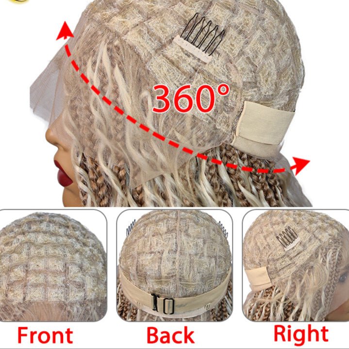 Bohemian Box Braid Wig 32" – Full Lace Braided Style - HalleBeauty