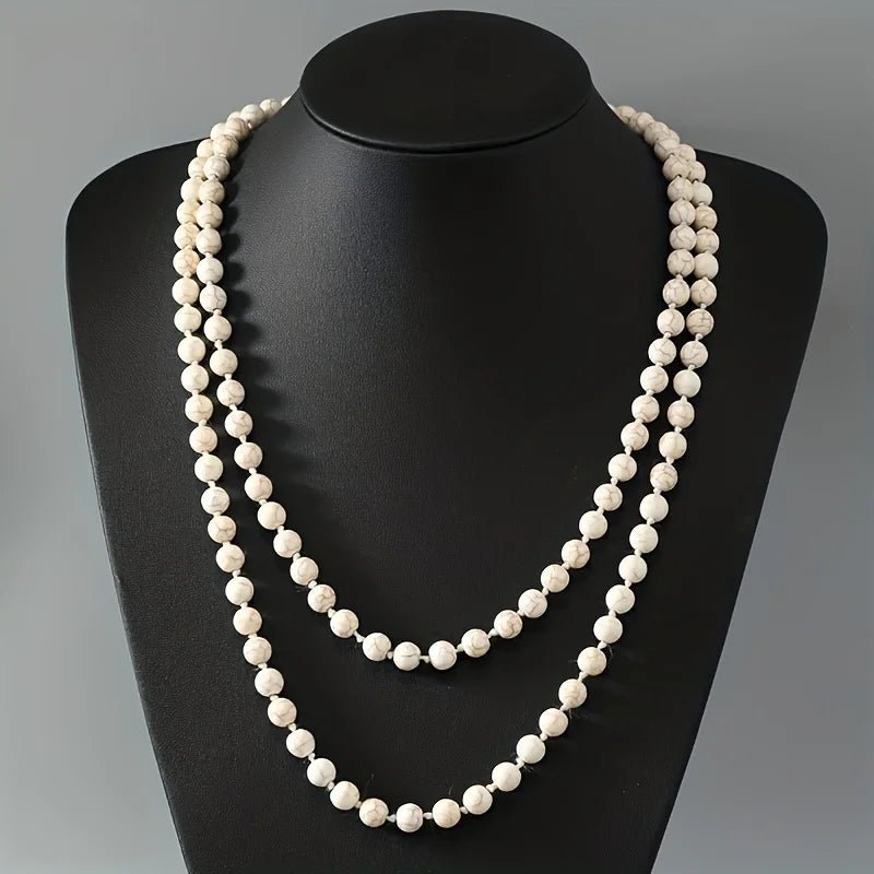 Bohemian Turquoise Long Beaded Necklace - Women’s Stylish Jewelry - HalleBeauty