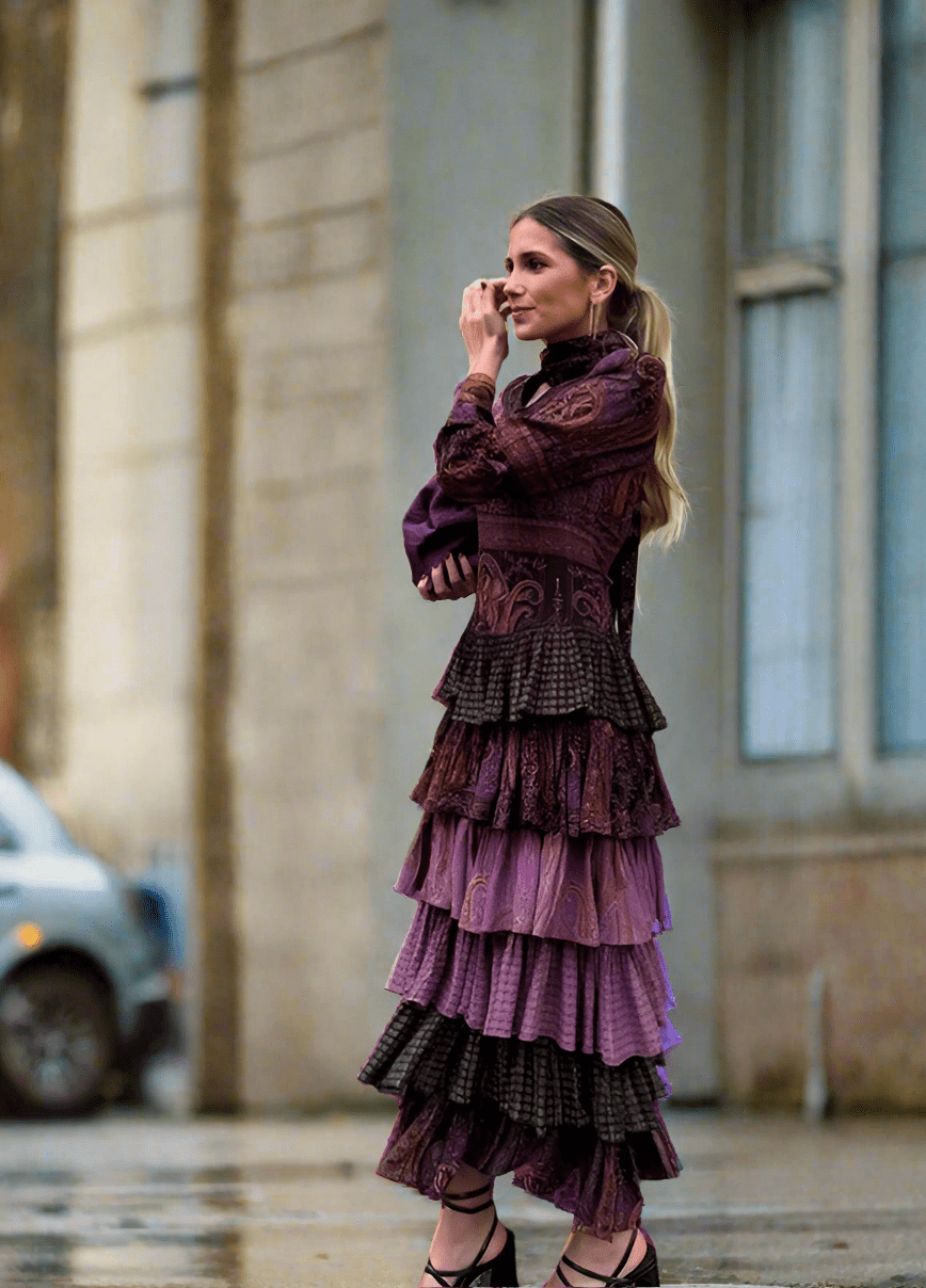 Bohemian Vintage Dress - Stand Collar Patchwork Maxi - HalleBeauty