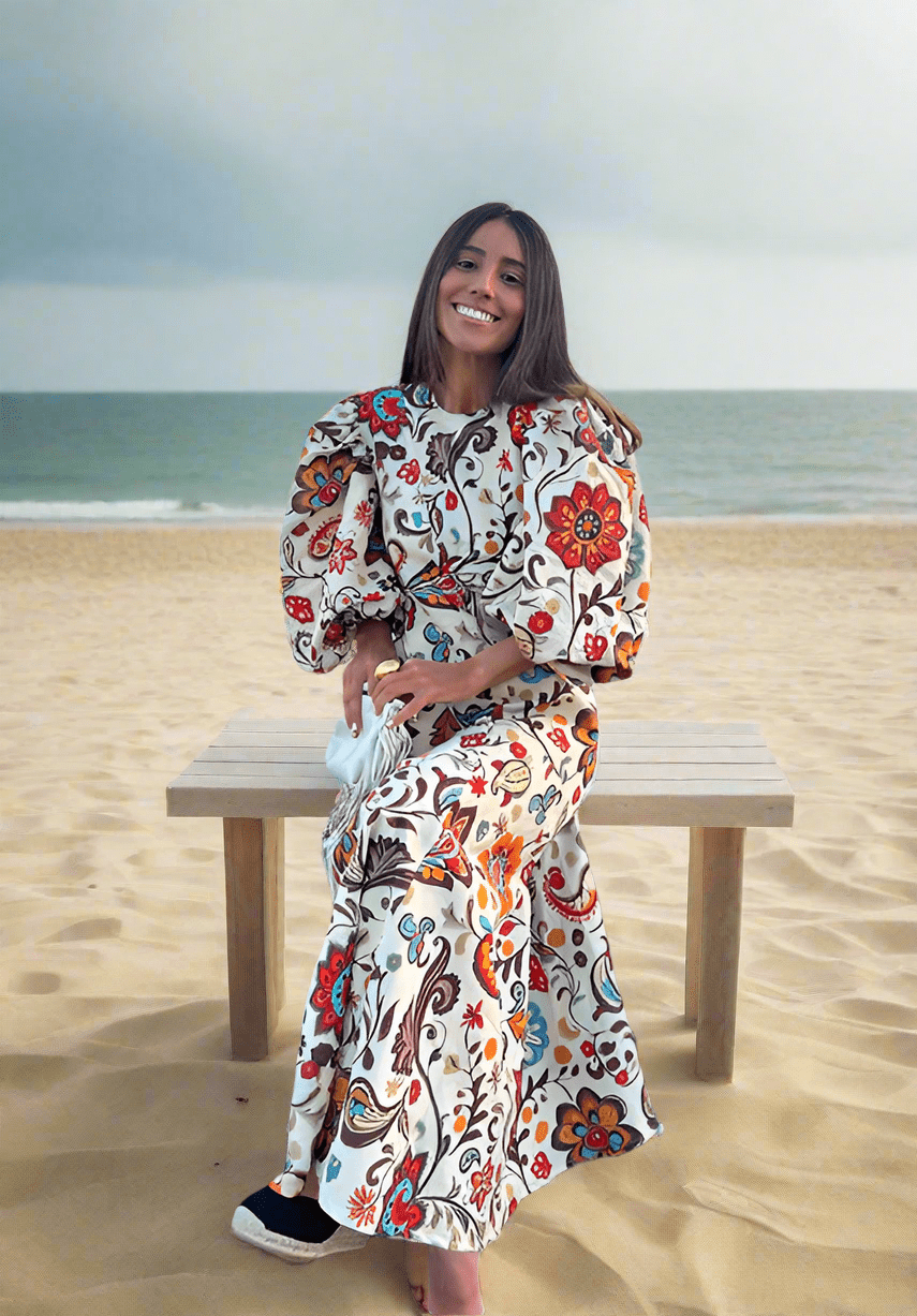 Bohemian Vintage Dress - Stand Collar Patchwork Maxi - HalleBeauty