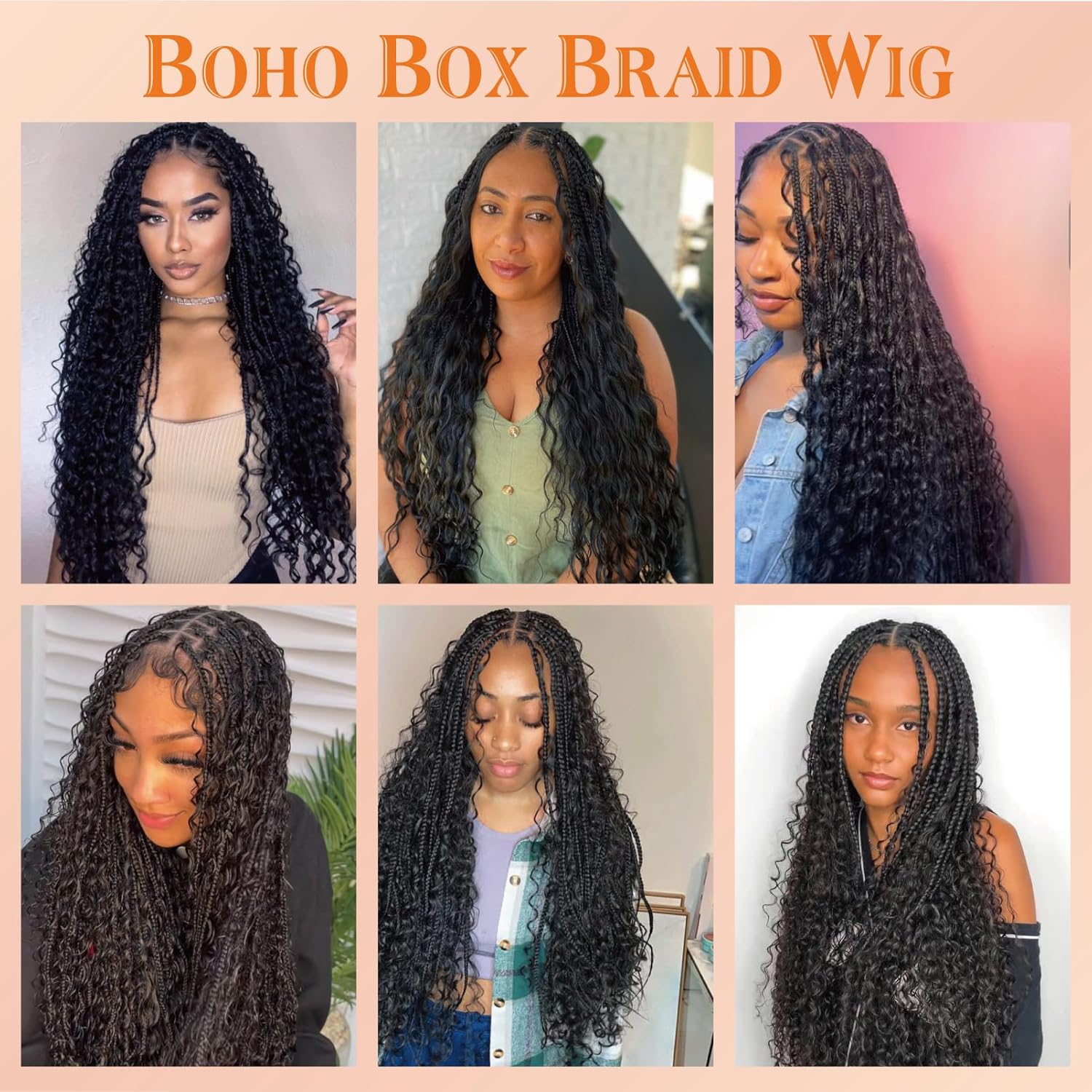 Boho Bohemian Braided Lace Wig Braided Style - HalleBeauty