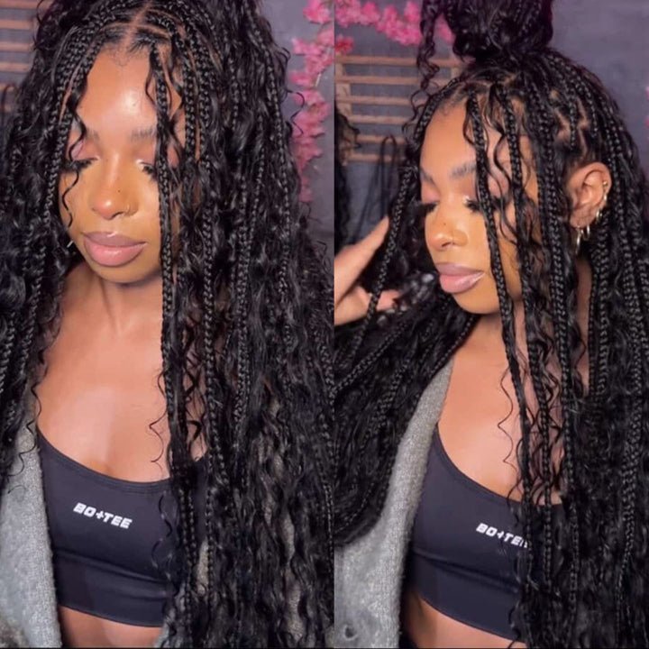 Boho Box Braided Wigs - Curly Synthetic Full Lace - HalleBeauty