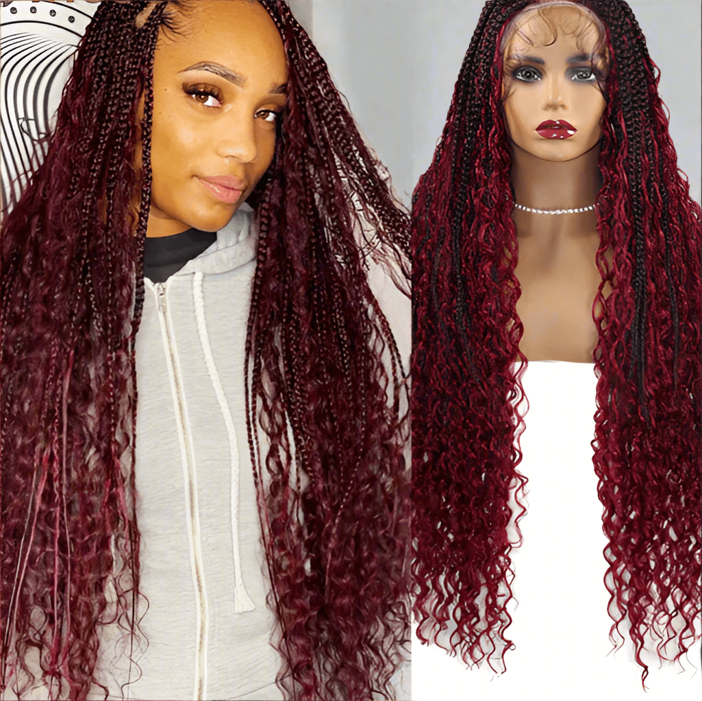 Boho Box Braided Wigs - Curly Synthetic Full Lace - HalleBeauty