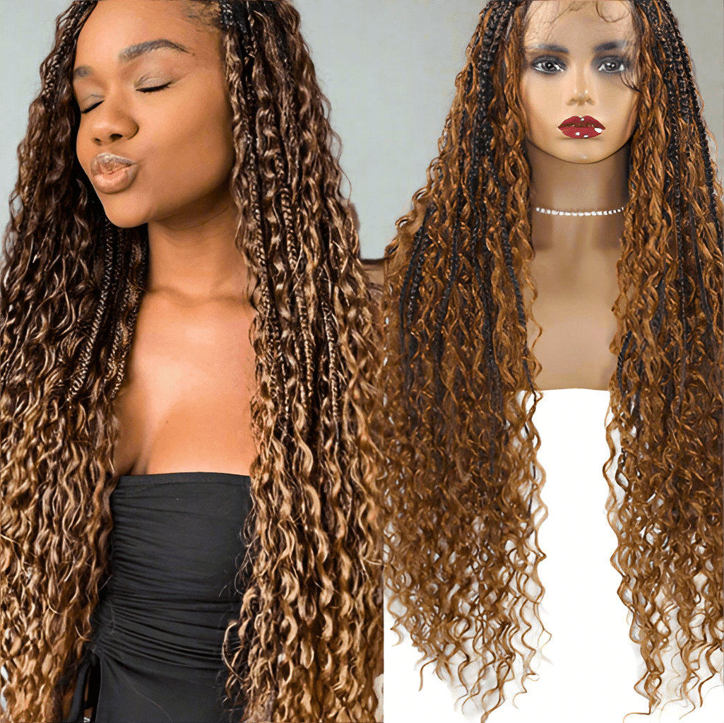 Boho Box Braided Wigs - Curly Synthetic Full Lace - HalleBeauty