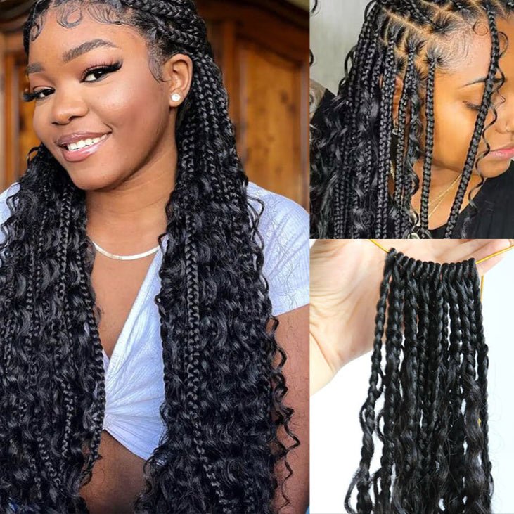 Boho Box Braided Wigs - Curly Synthetic Full Lace - HalleBeauty