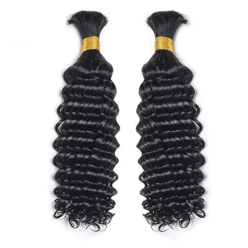 Boho Deep Wave Human Hair Bulk - Hallebeauty - HalleBeauty