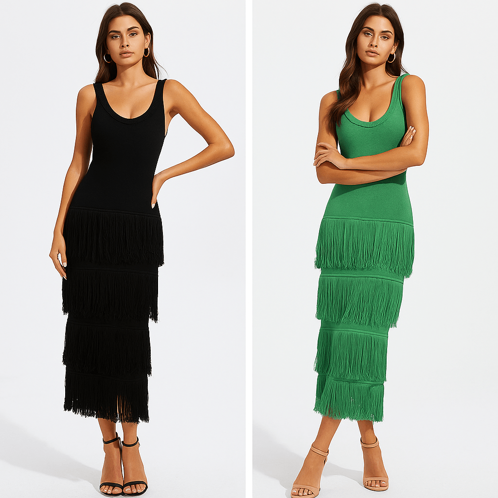 Boho Tassel Knit Camisole Dress - Hallebeauty - HalleBeauty