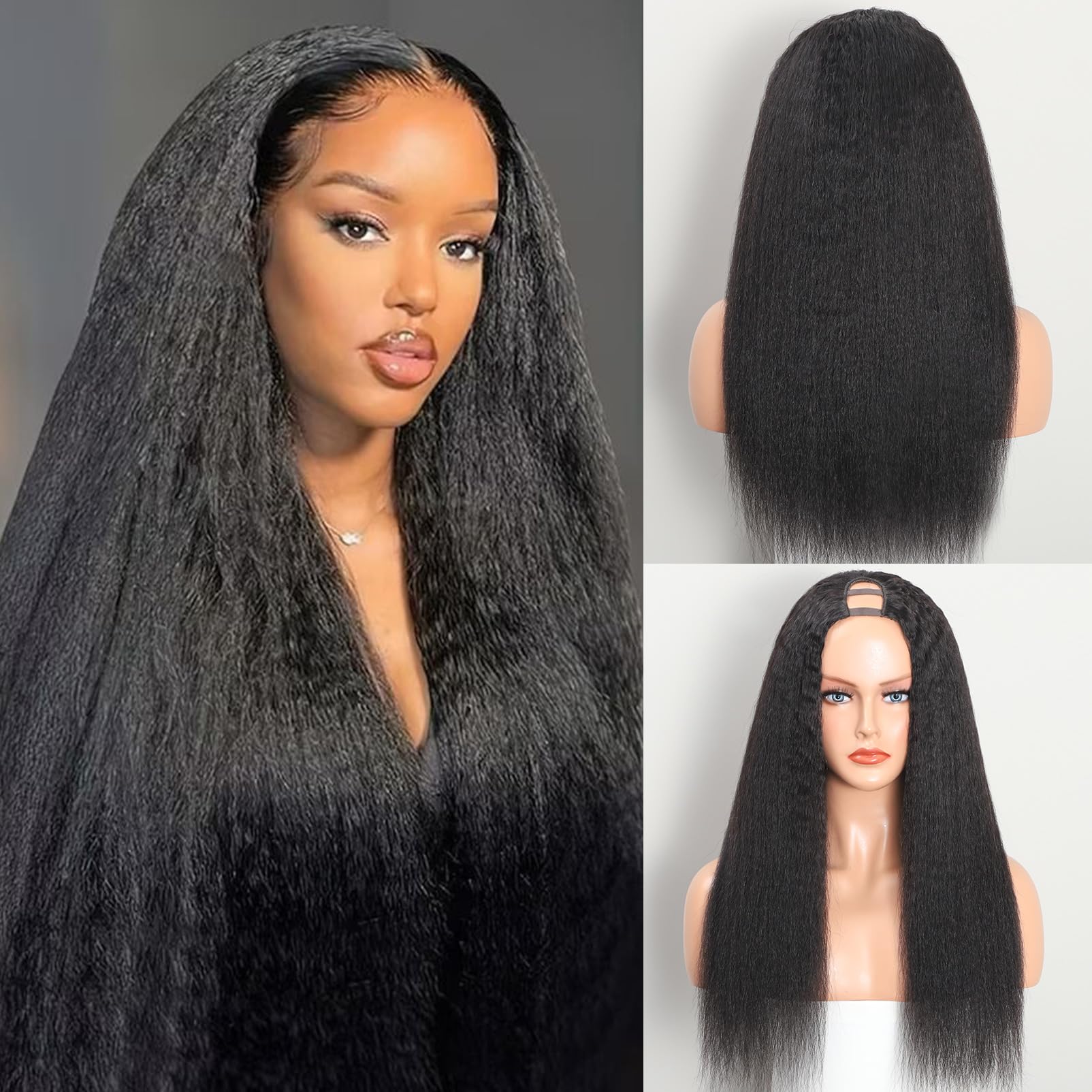 Brazilian Yaki Straight U-Part Wig – 100% Human Hai