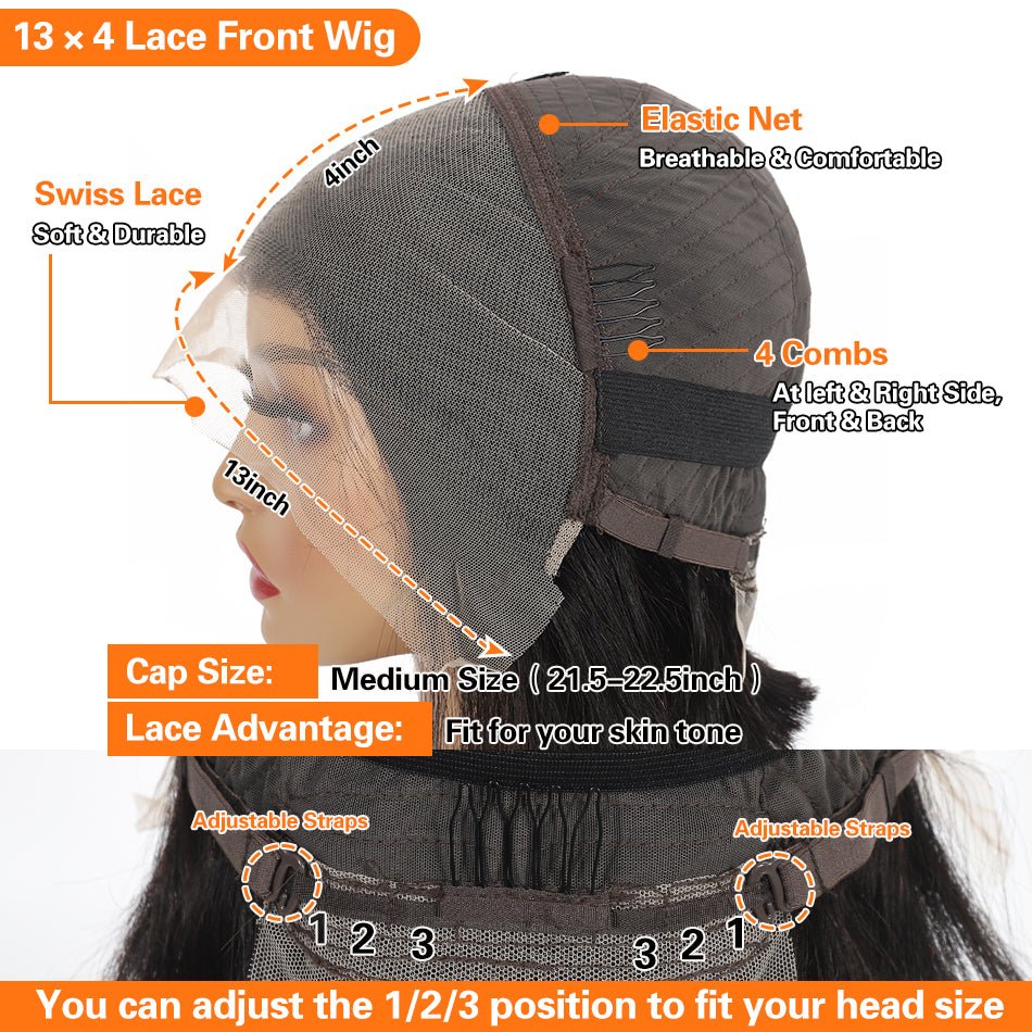 Brazilian Straight Human Hair Wig - Short Bob Lace Front Wig - HalleBeauty