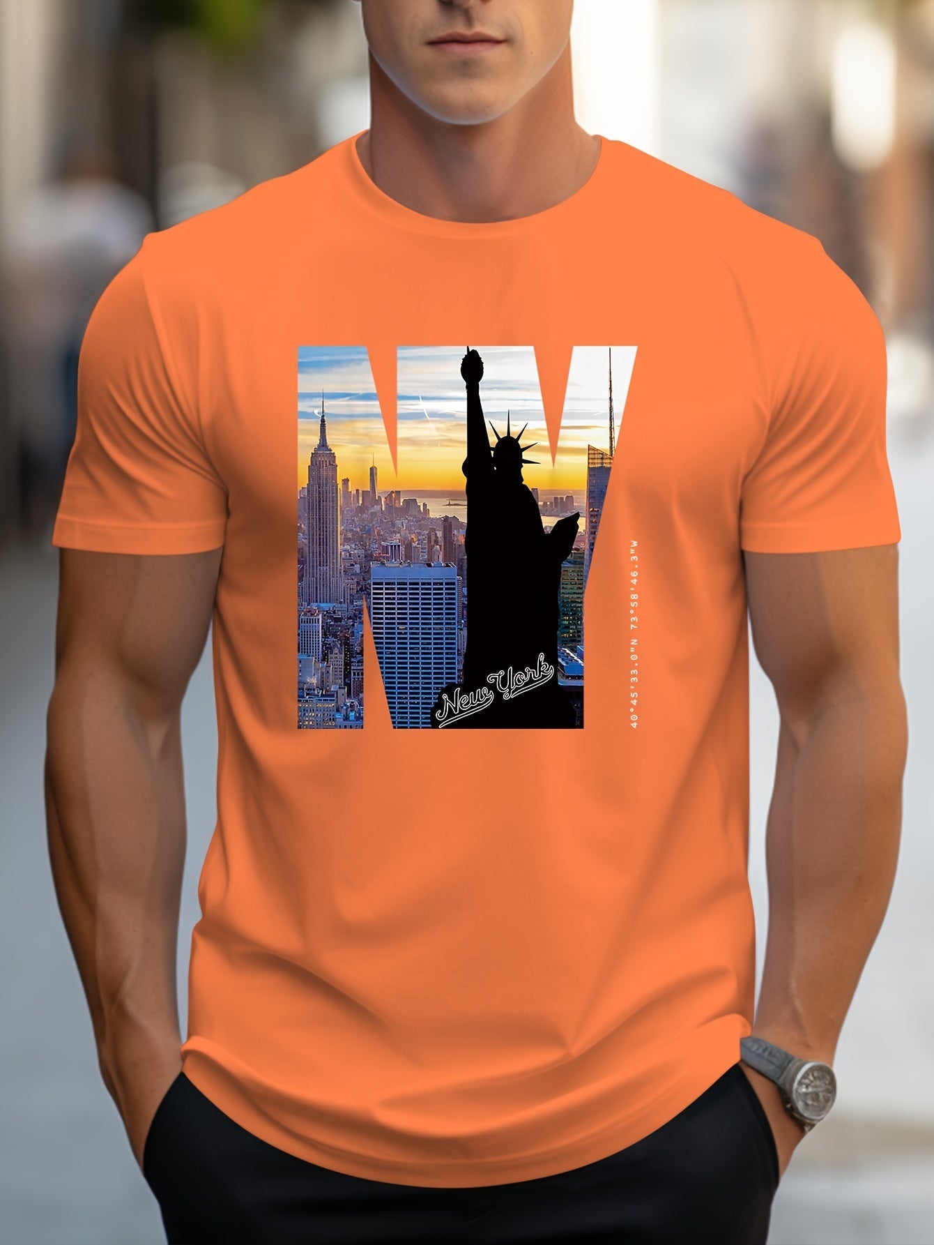 Men's NY Pattern T-Shirt | Casual Short-Sleeve Summer Tee