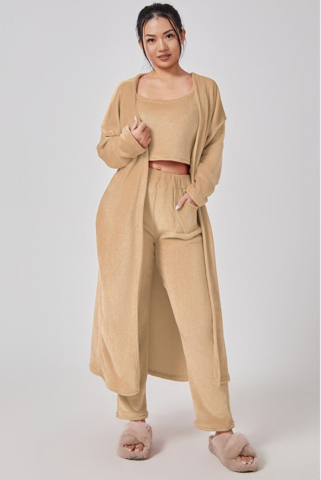 Cozy 3-Piece Lounge Pajama Set | Warm & Cute Loungewear for Winter