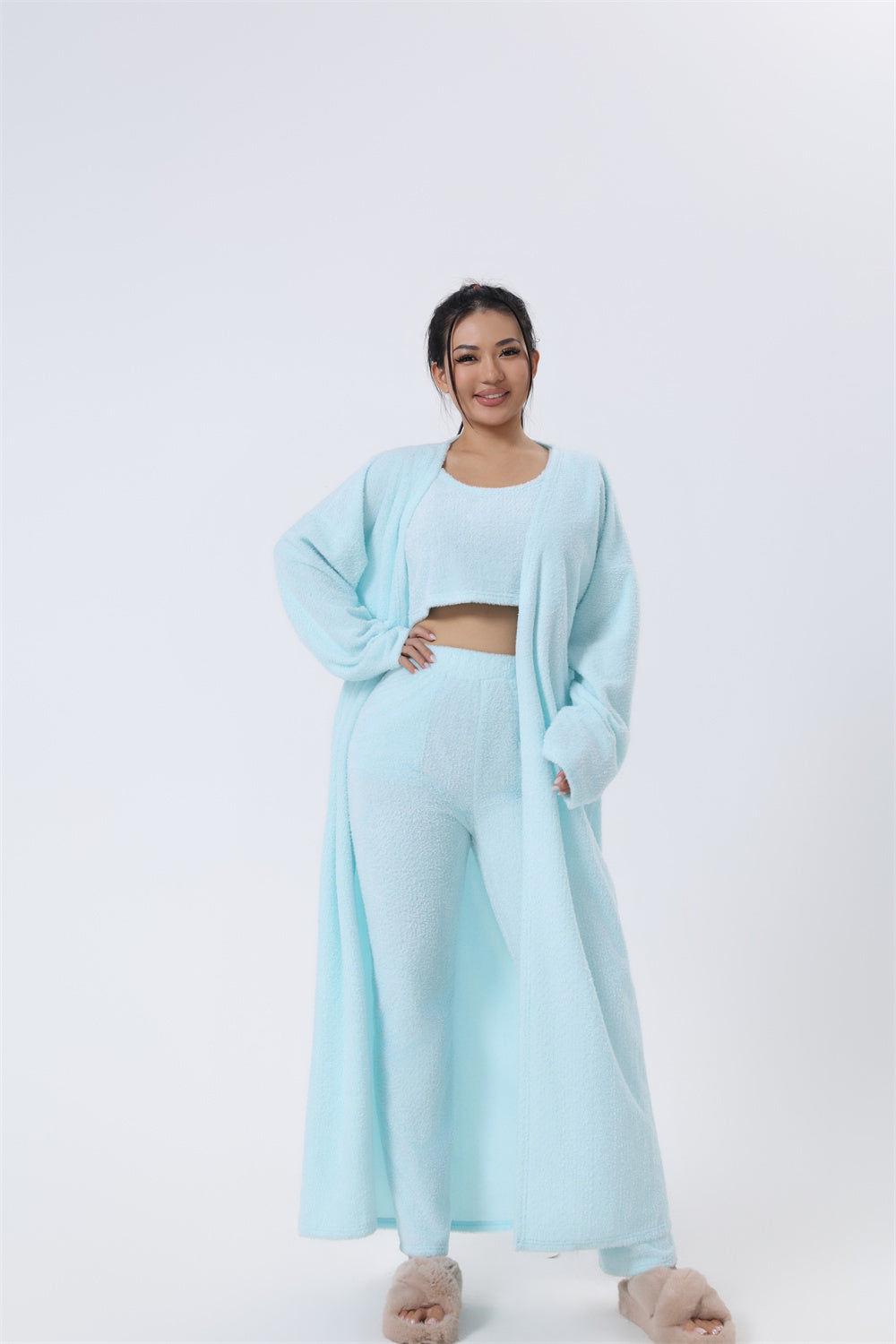 Cozy 3-Piece Lounge Pajama Set | Warm & Cute Loungewear for Winter