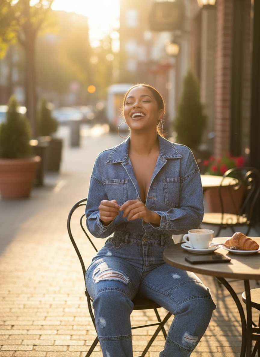 Casual Ripped Denim Jumpsuit 