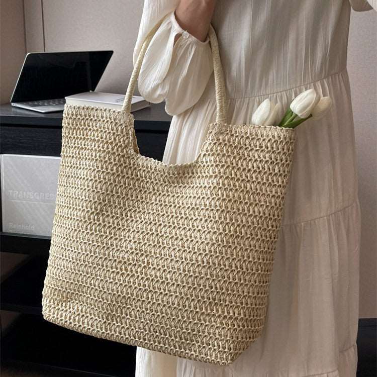 Canvas Single Shoulder Bag | Chic & Spacious Summer Tote - HalleBeauty