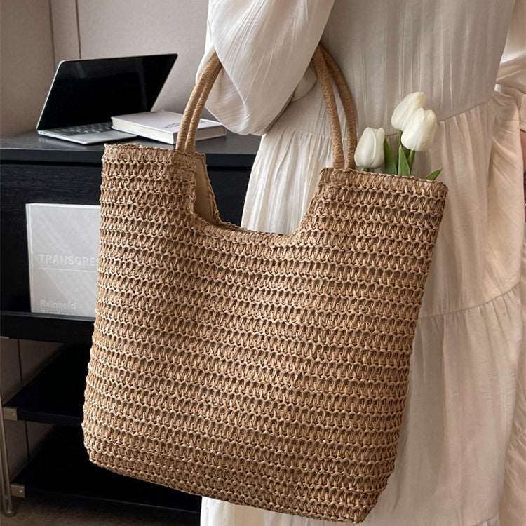 Canvas Single Shoulder Bag | Chic & Spacious Summer Tote - HalleBeauty