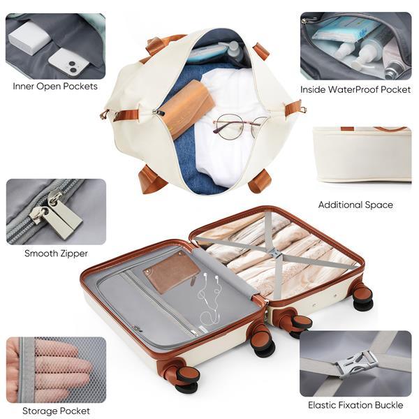 Carry On Luggage With Expandable Travel Bag Set - HalleBeauty