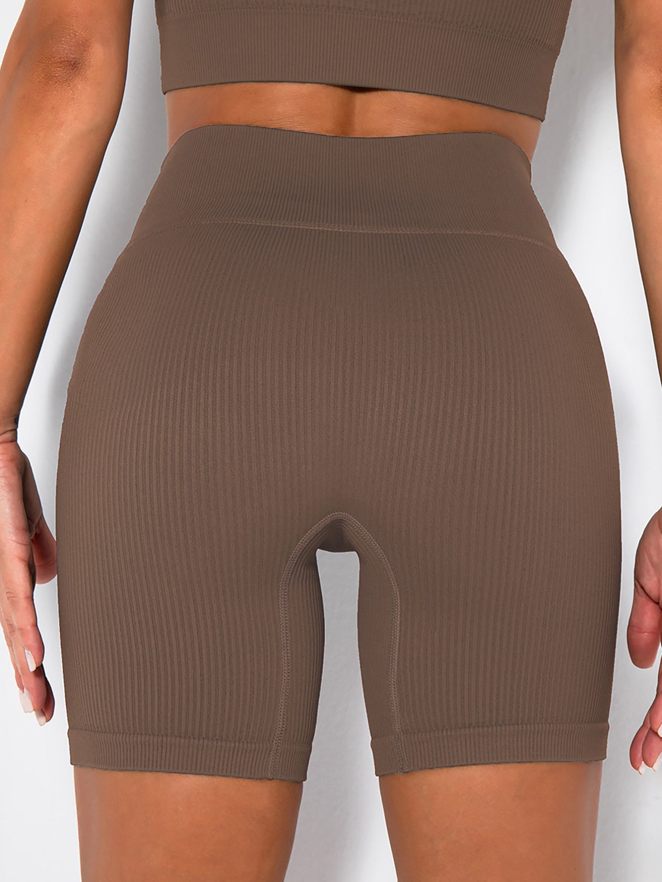 Seamless Ribbed Yoga Shorts | High Waist Workout Fit