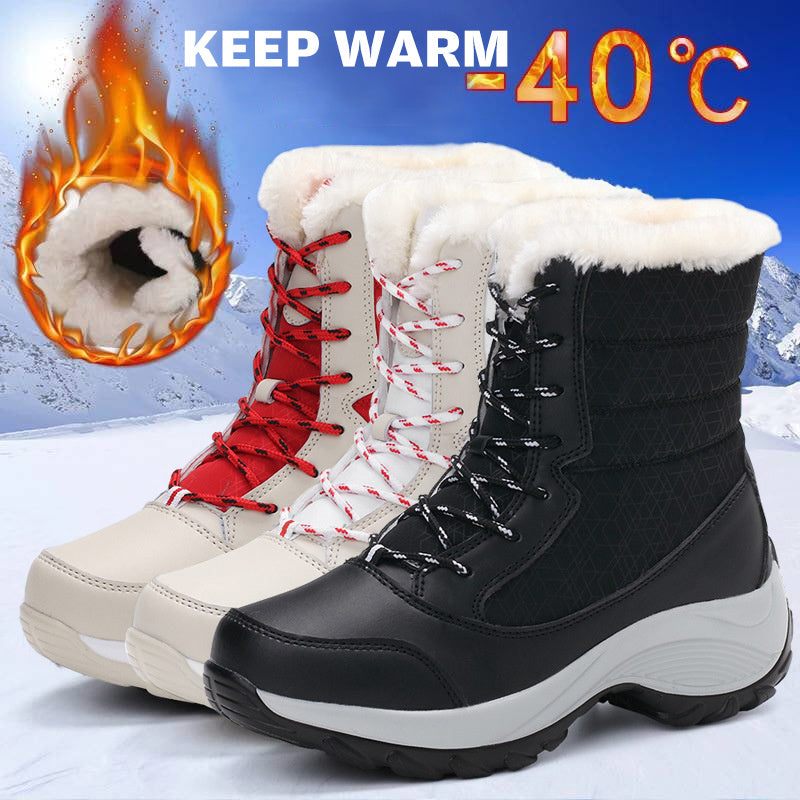 Women’s Plush Warm Ankle Snow Boots - Winter Shoes