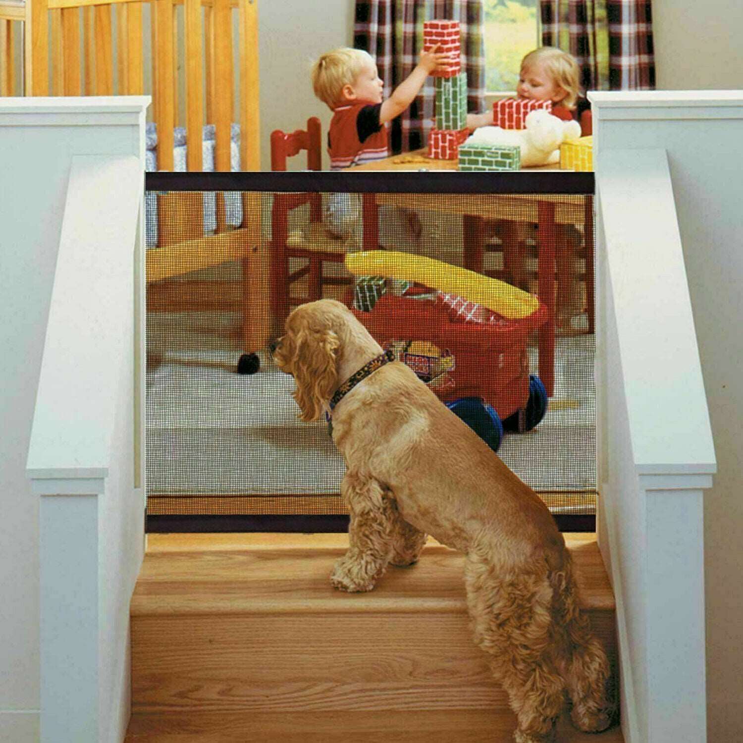 Ingenious Mesh Magic Pet Dog Gate | Portable & Easy Install Safety Barrier