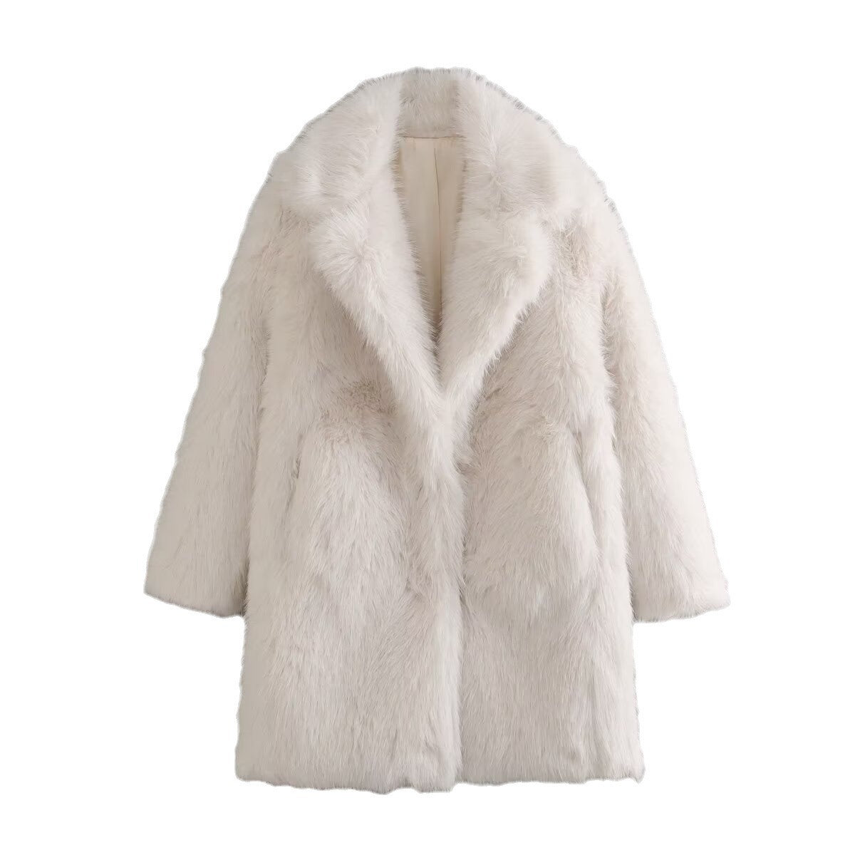 Loose Mid-Length Fur Overcoat - Stylish & Warm Women’s Coat