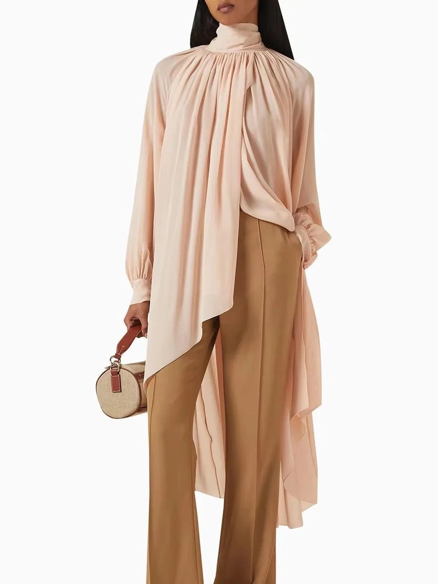 Chic Asymmetrical Blouse - HalleBeauty