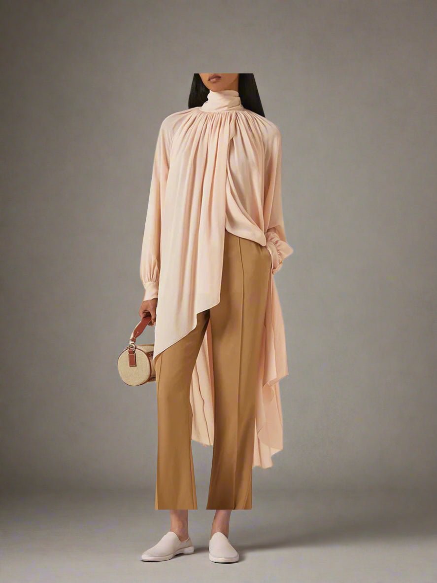 Chic Asymmetrical Blouse - HalleBeauty