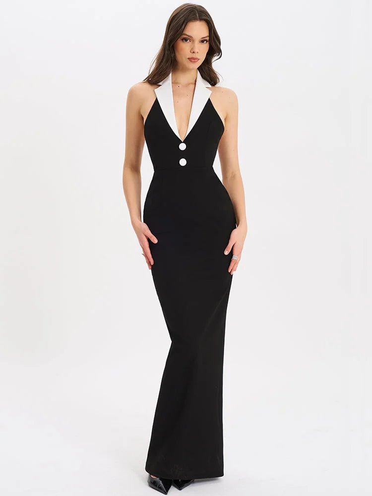 Chic Backless Maxi Dress - Timeless & Alluring - HalleBeauty