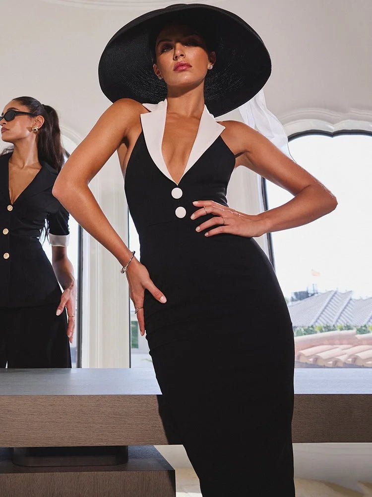 Chic Backless Maxi Dress - Timeless & Alluring - HalleBeauty