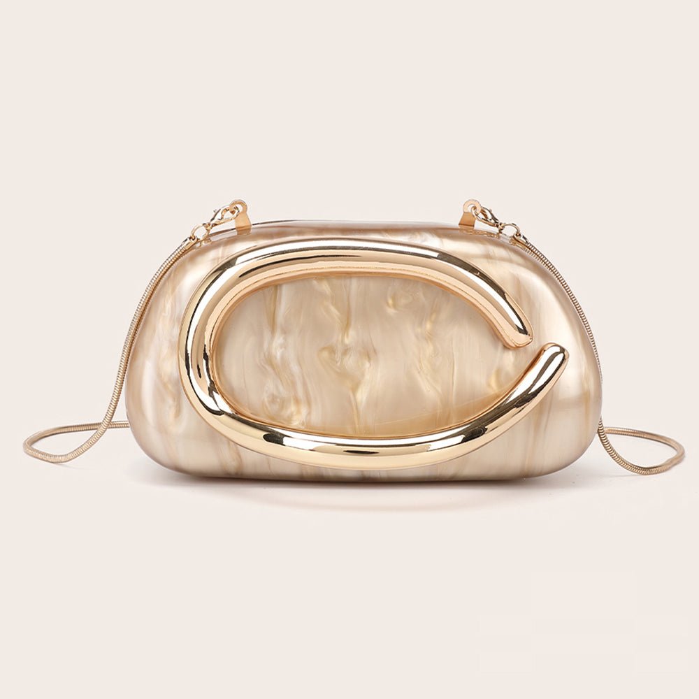 Chic Gold Trim Clutch - Perfect for Parties & Special Events - HalleBeauty