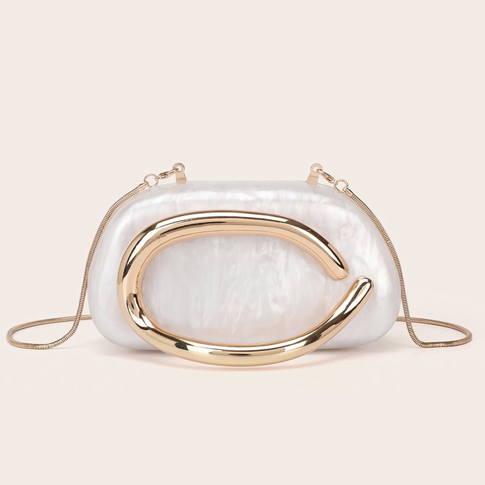 Chic Gold Trim Clutch - Perfect for Parties & Special Events - HalleBeauty