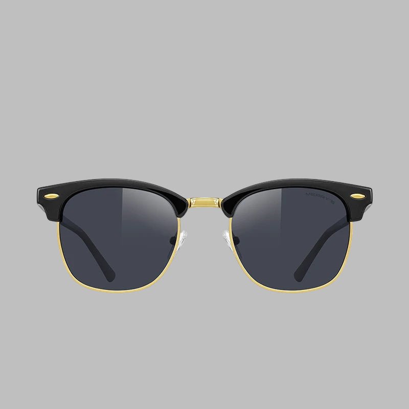 Classic Retro Rivet Polarized Sunglasses – Semi - Rimless UV400 Driving Shades for Men & Women (S8816) - HalleBeauty