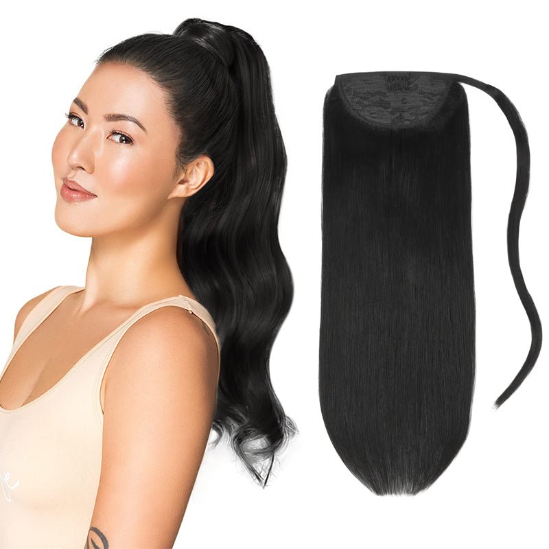 Clip - In Ponytail Extensions - 100% Remy Human Hair - HalleBeauty