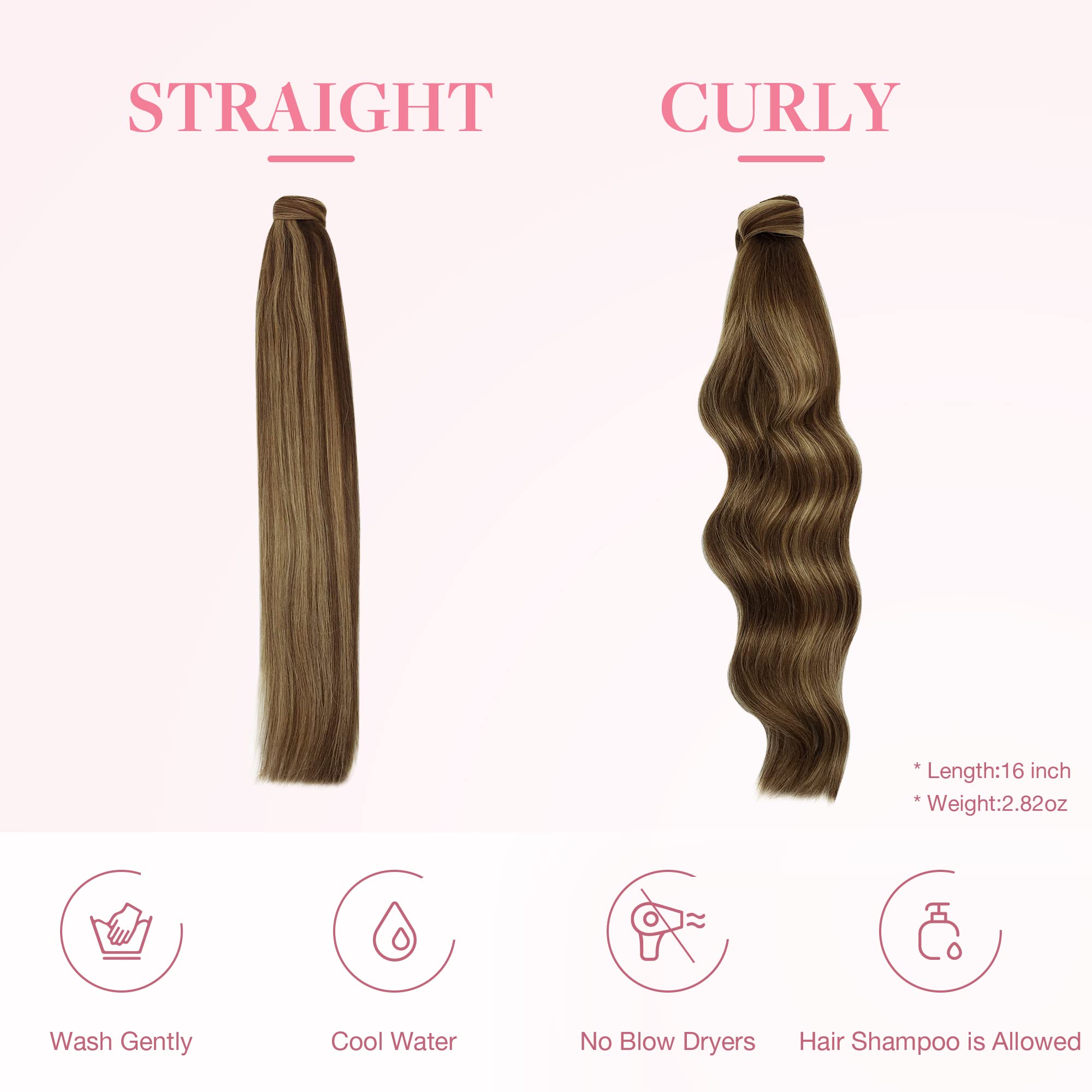 Clip - In Ponytail Extensions - 100% Remy Human Hair - HalleBeauty