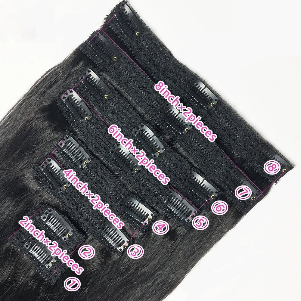 Clip - In Straight Hair – Brazilian Remy 22 - HalleBeauty