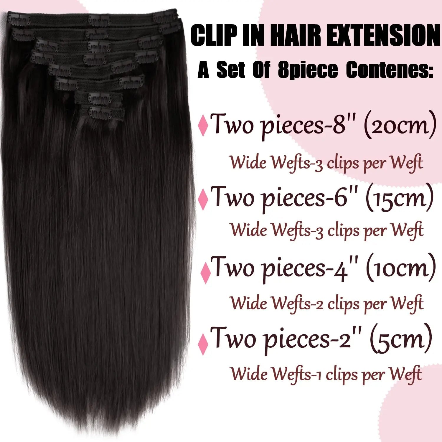 Clip - In Straight Hair – Brazilian Remy 22 - HalleBeauty