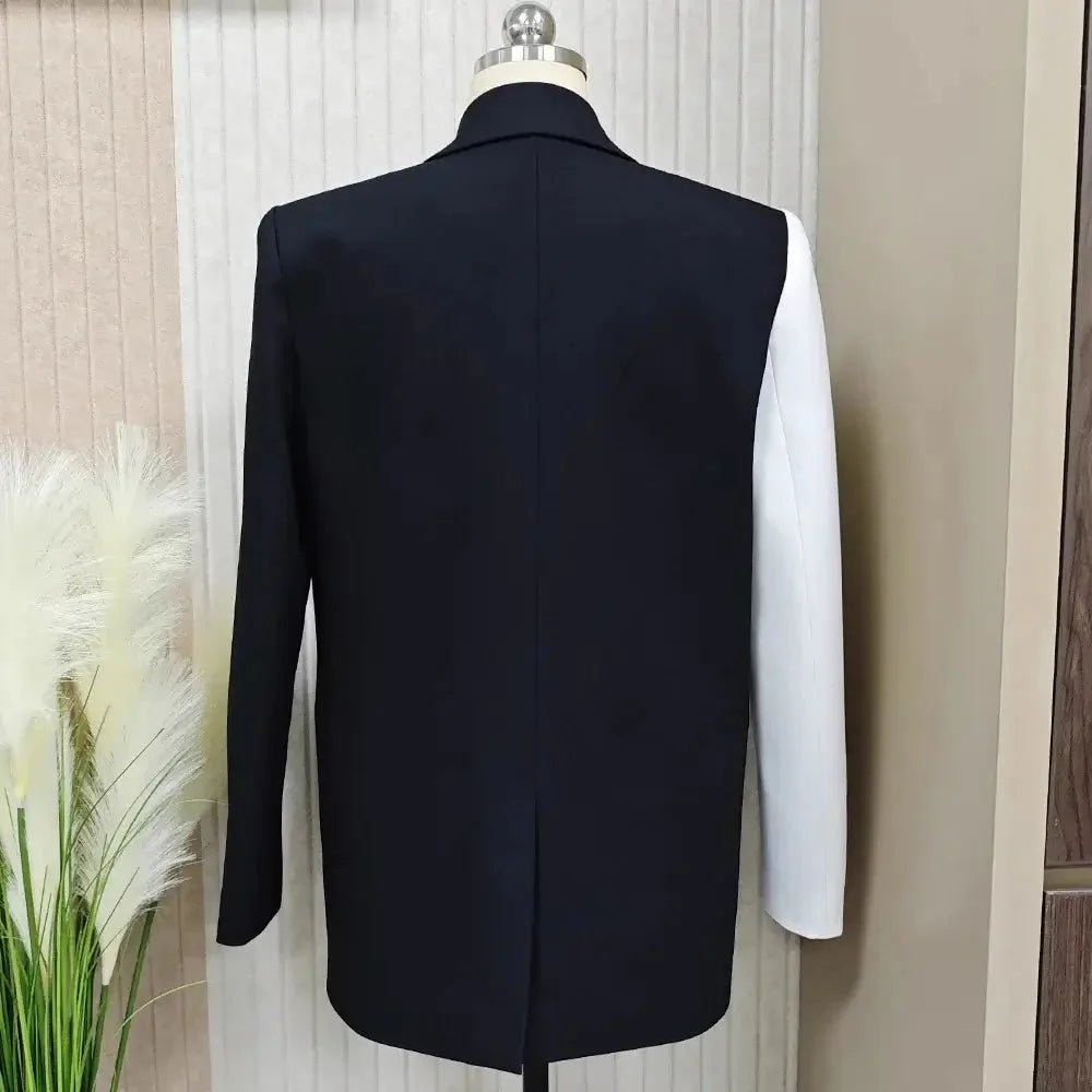 Colorblock Patchwork Tassel Blazers for Women - HalleBeauty