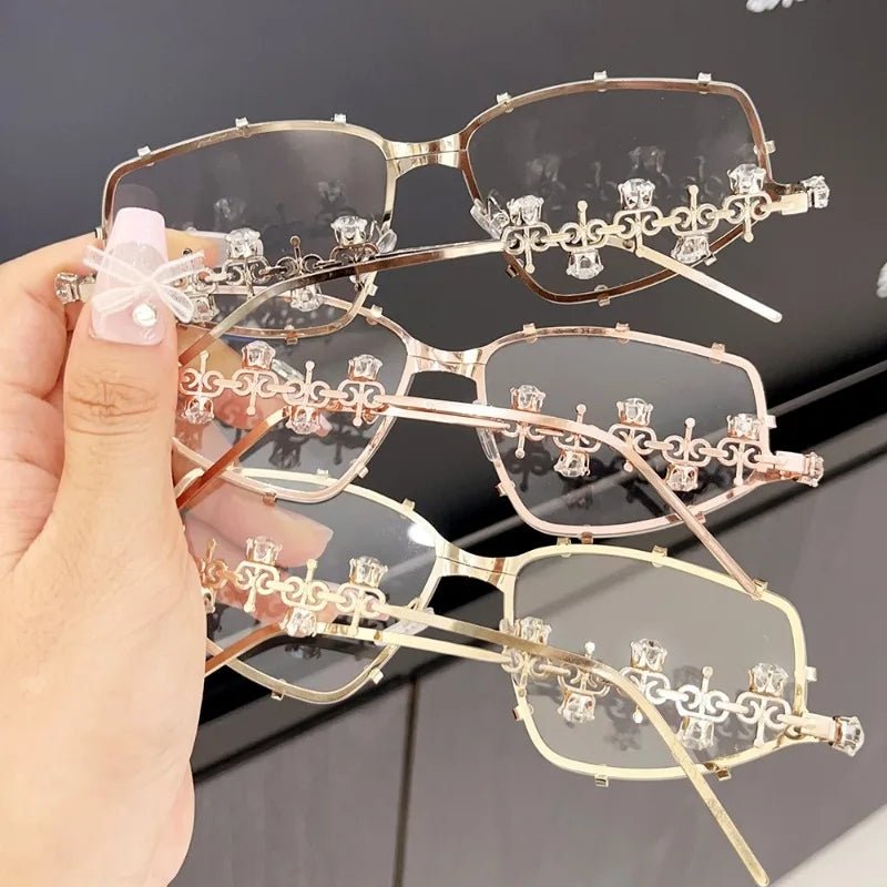 Crystal - Embellished Oversized Cat Eye Glasses – Vintage Bling Shades - HalleBeauty