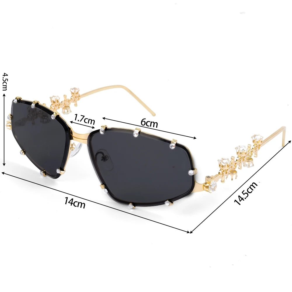 Crystal - Embellished Oversized Cat Eye Glasses – Vintage Bling Shades - HalleBeauty