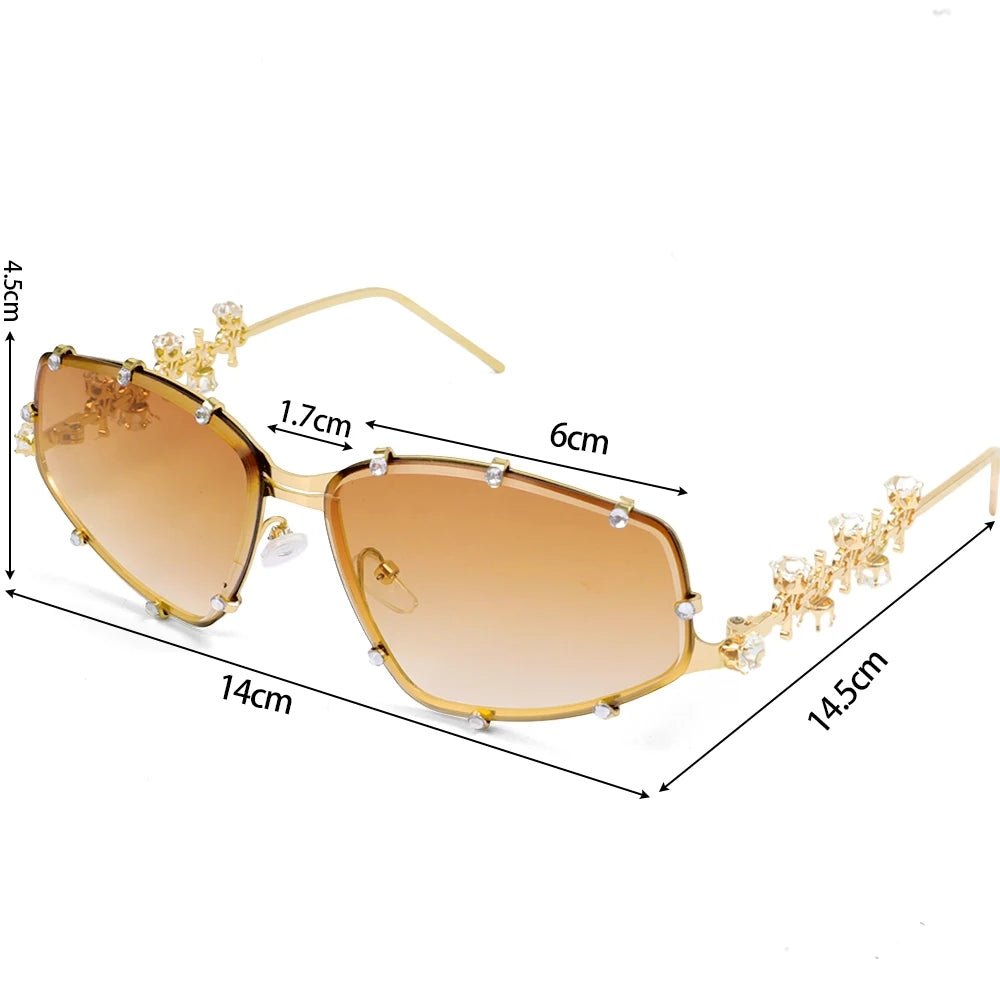 Crystal - Embellished Oversized Cat Eye Glasses – Vintage Bling Shades - HalleBeauty