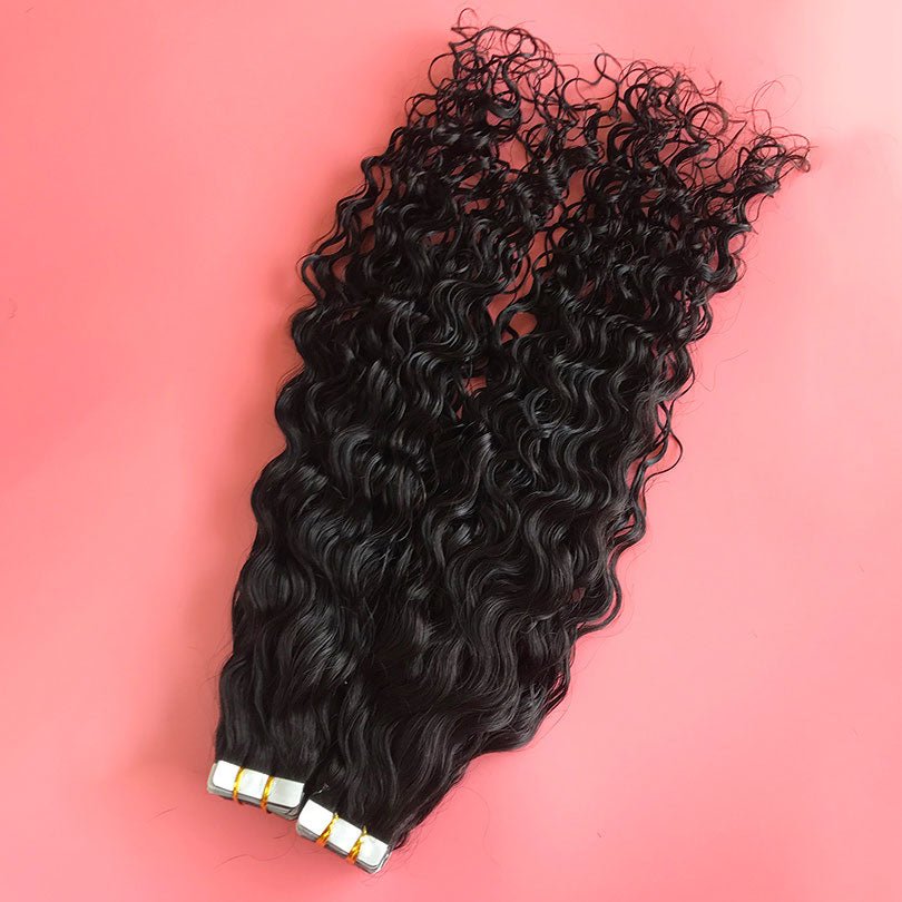 Curly Tape - In Hair Extensions – Seamless Blend - HalleBeauty