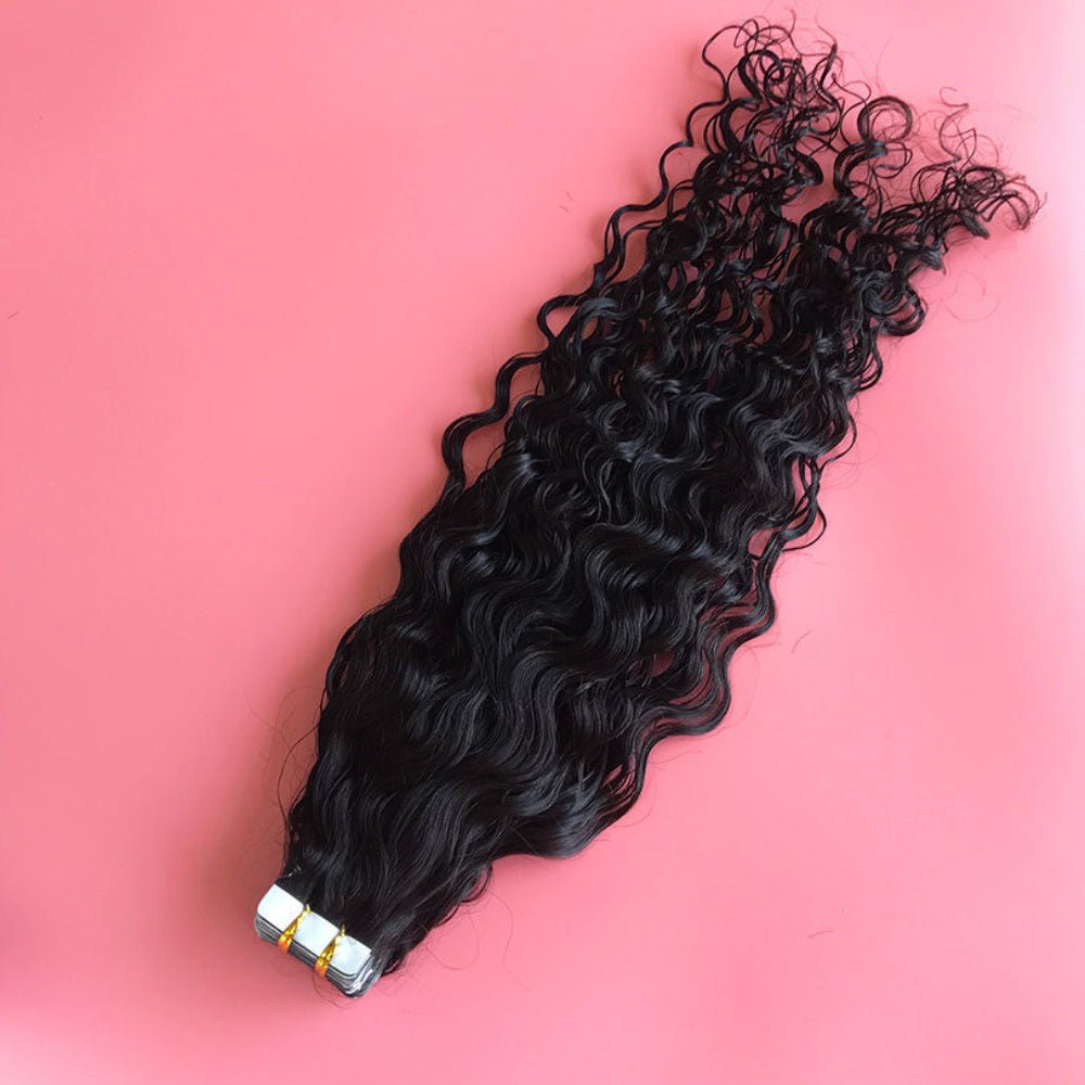 Curly Tape - In Hair Extensions – Seamless Blend - HalleBeauty