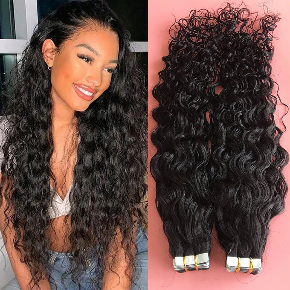 Curly Tape - In Hair Extensions – Seamless Blend - HalleBeauty
