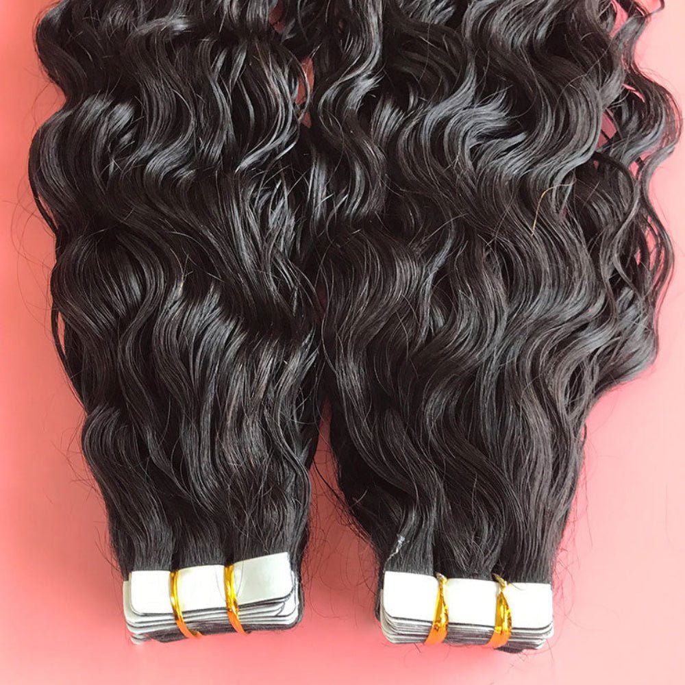 Curly Tape - In Hair Extensions – Seamless Blend - HalleBeauty