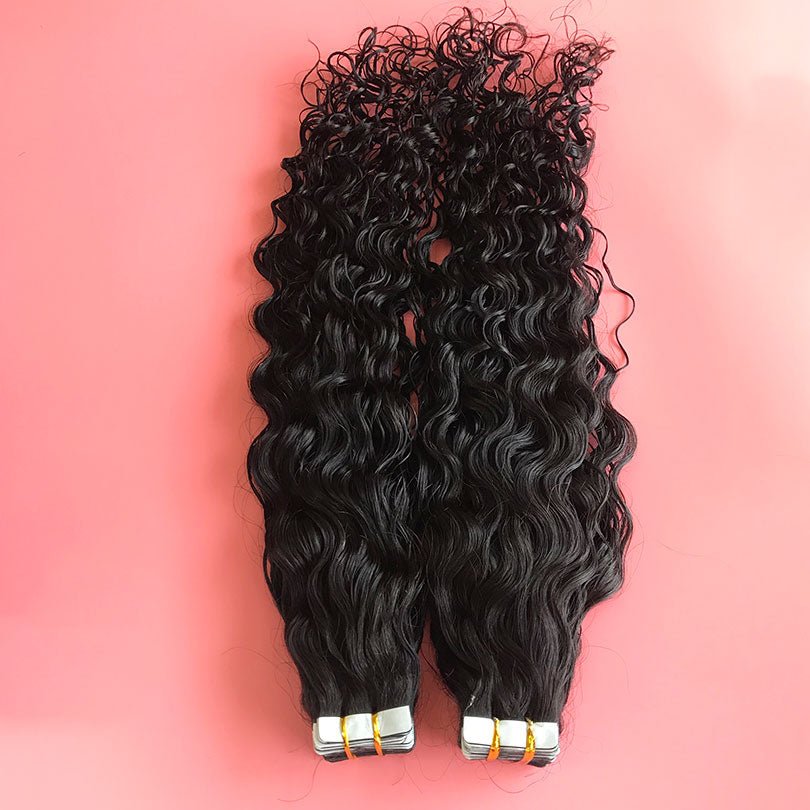 Curly Tape - In Hair Extensions – Seamless Blend - HalleBeauty
