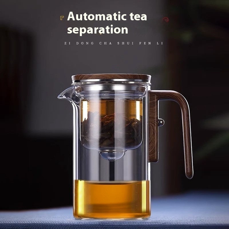 Magnetic Glass Teapot | Wood Handle Tea Filtration Pot