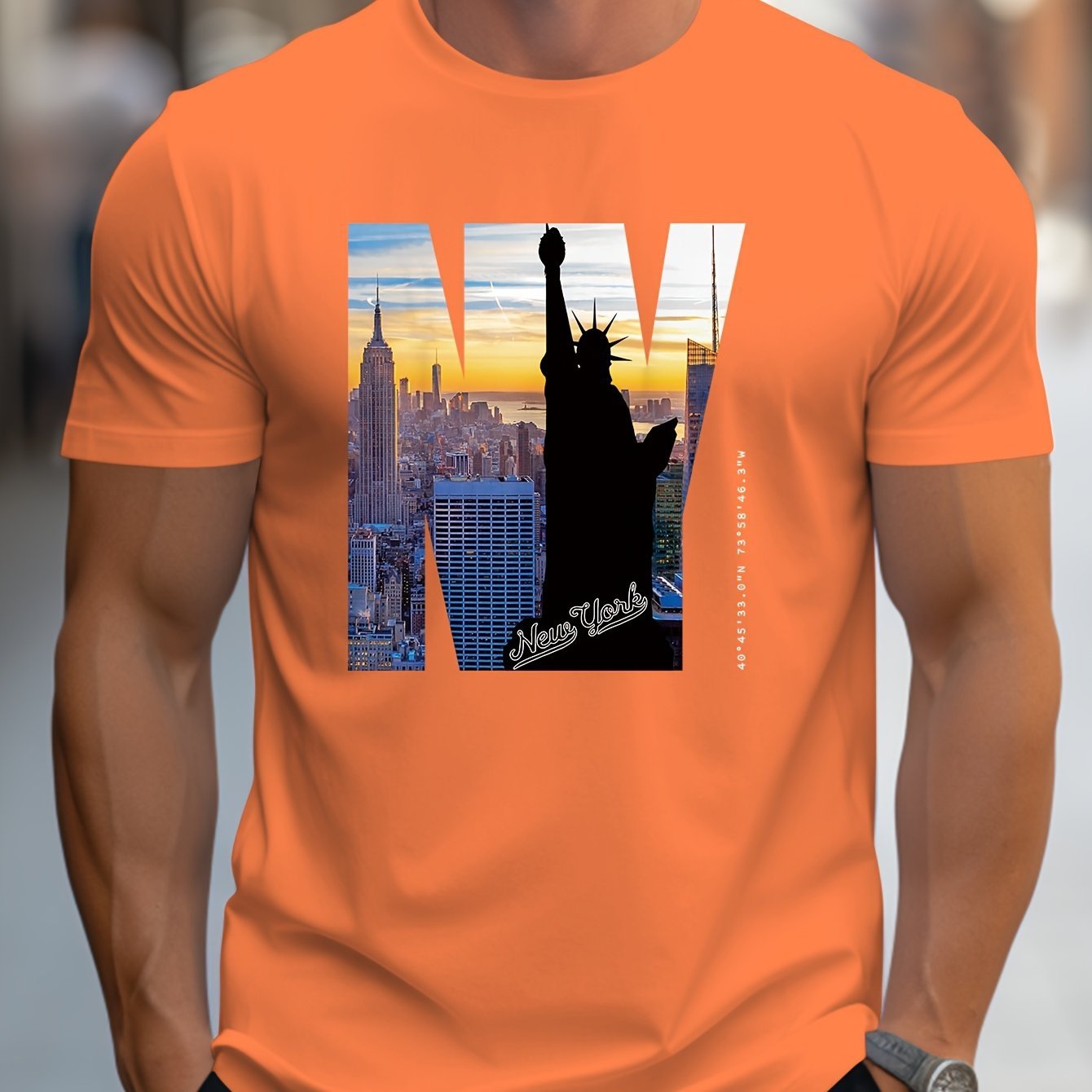 Men's NY Pattern T-Shirt | Casual Short-Sleeve Summer Tee